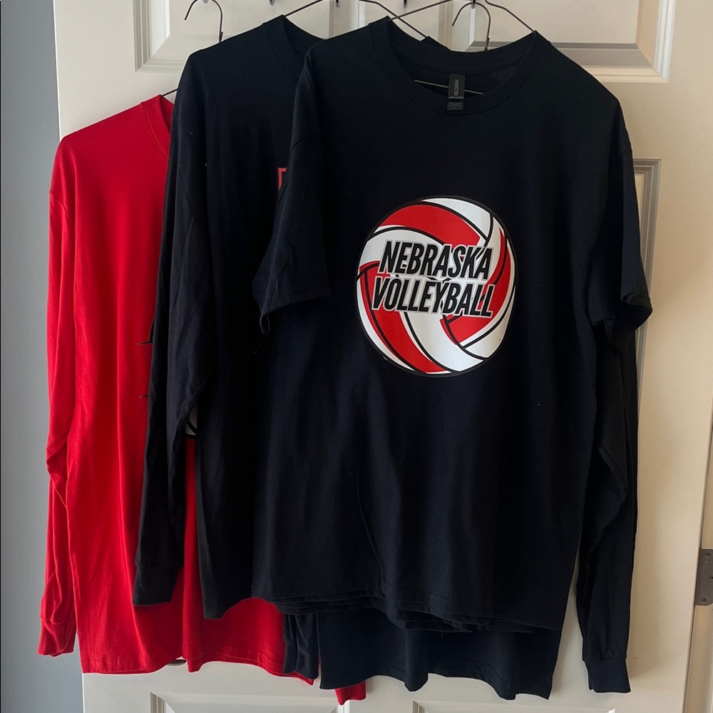 Nebraska Gildan Black Nebraska Volleyball Long Sleeve Tee